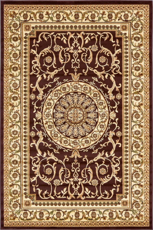 Brown 6' 1 x 9' Versailles Rectangle Area Rug