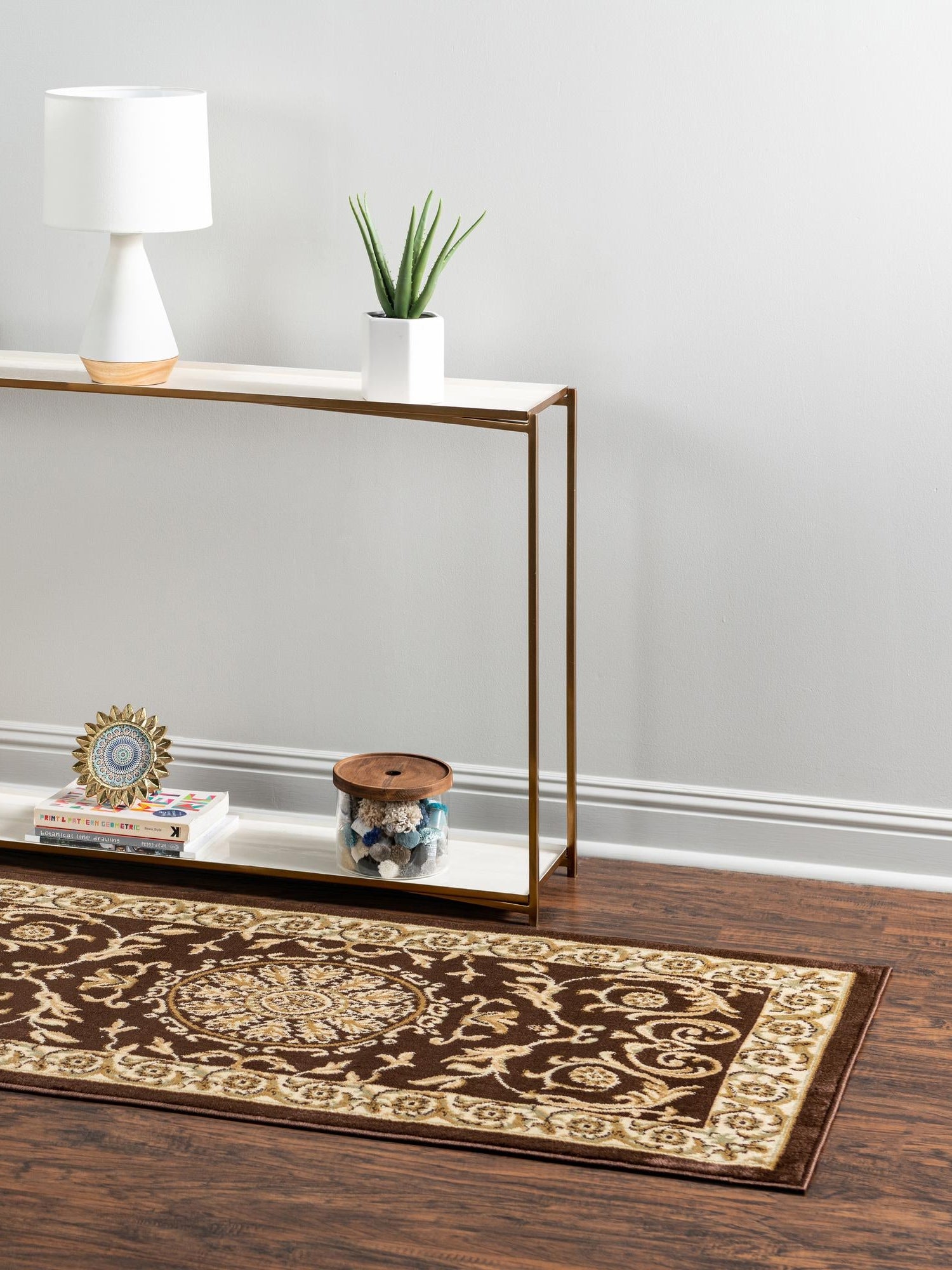 Brown 2' 7 x 10' Versailles Runner Area Rug