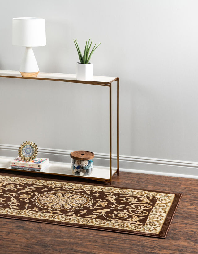 Brown 2' 7 x 10' Versailles Runner Area Rug