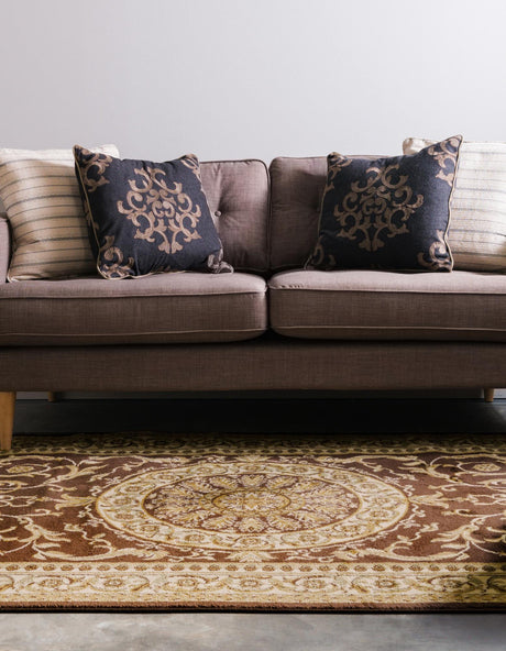 Brown 4' 1 x 4' 1 Versailles Square Area Rug