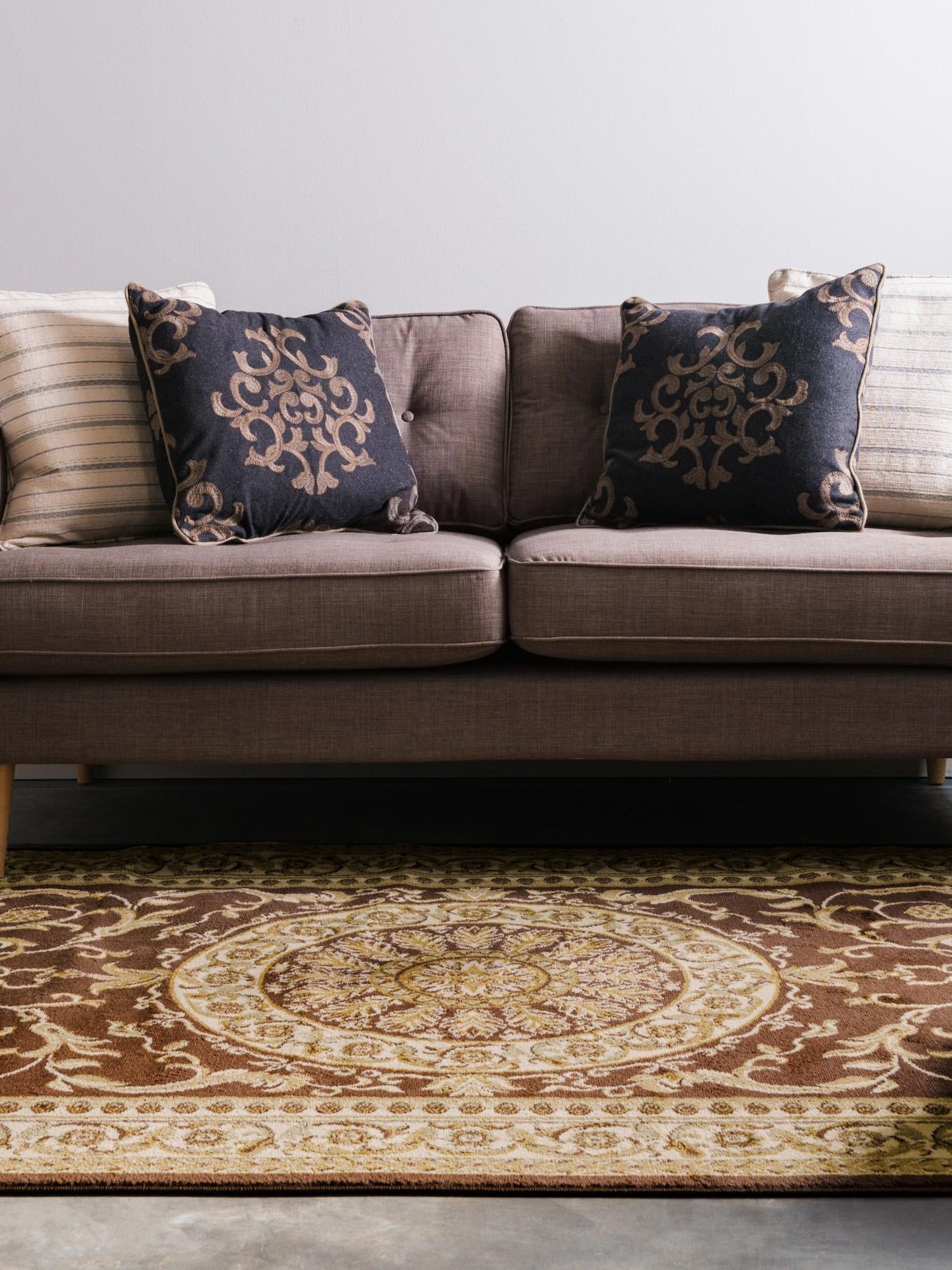 Brown 6' 1 x 6' 1 Versailles Square Area Rug