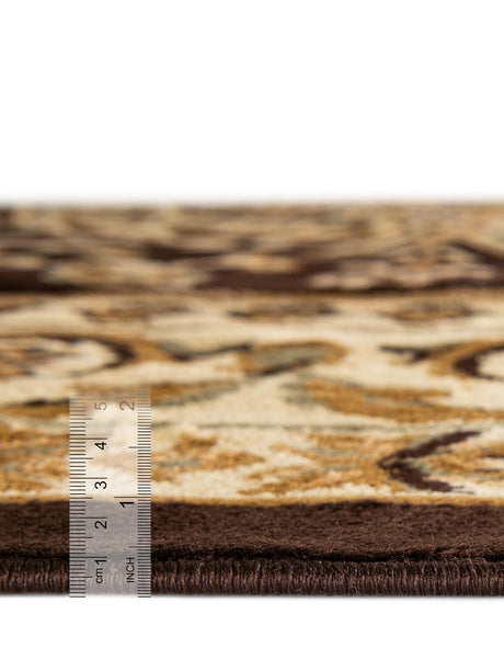 Brown 6' 1 x 6' 1 Versailles Square Area Rug Classic Traditional Motif Indoor Carpet for Hallways, Dining Rooms, Bedrooms, Living Room, Office for Sale at Rug Engine