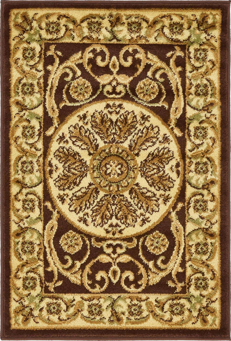 Brown 2' x 3' 1 Versailles Rectangle Area Rug
