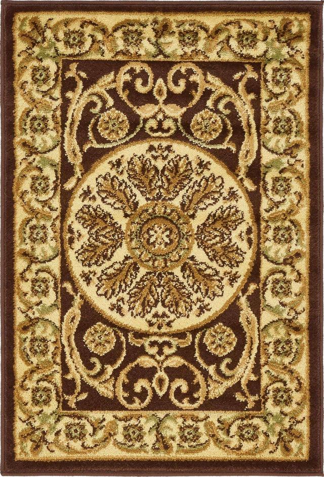 Brown 2' x 3' 1 Versailles Rectangle Area Rug
