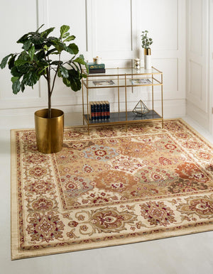 Cream 4' 1 x 4' 1 Voyage Square Area Rug