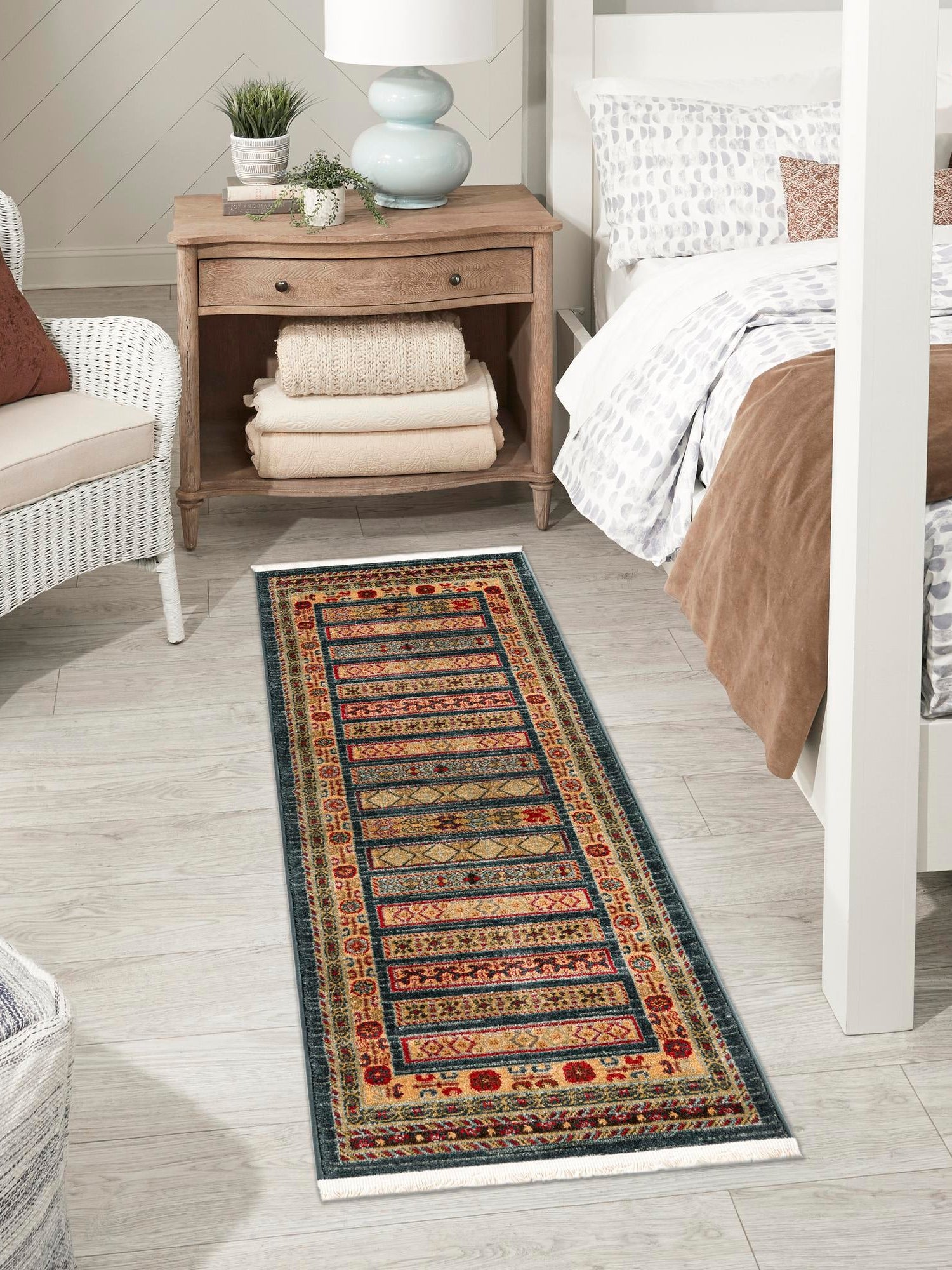 Blue 2' 7 x 12' Fars Runner Area Rug 100% Polypropylene Unique Traditional Carpet for Classical Living, Dining Room & Office Spaces for Sale at Rug Engine