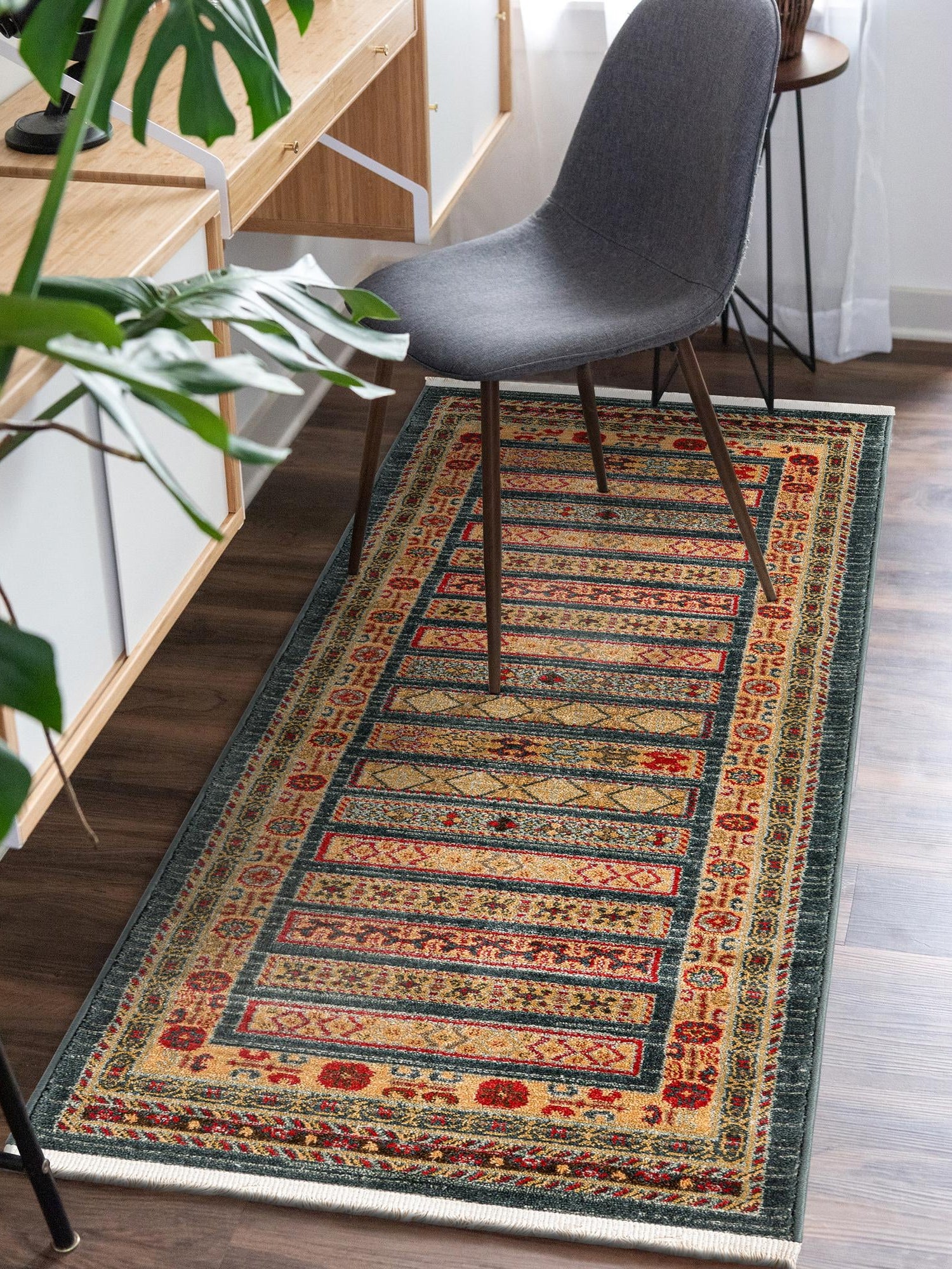 Blue 2' x 8' Fars Runner Area Rug 100% Polypropylene Unique Traditional Carpet for Classical Living, Dining Room & Office Spaces for Sale at Rug Engine