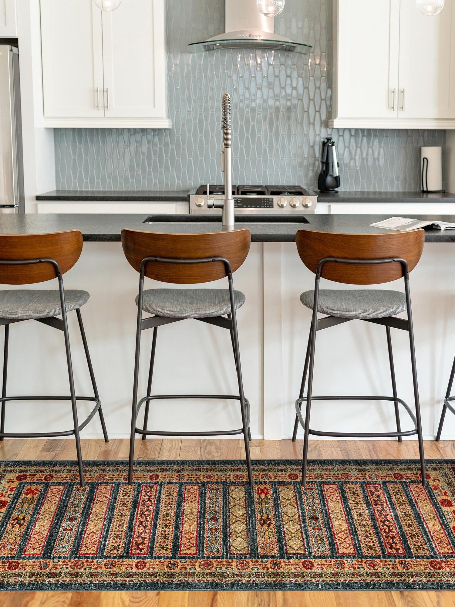 Blue 2' 7 x 10' Fars Runner Area Rug 100% Polypropylene Unique Traditional Carpet for Classical Living, Dining Room & Office Spaces for Sale at Rug Engine