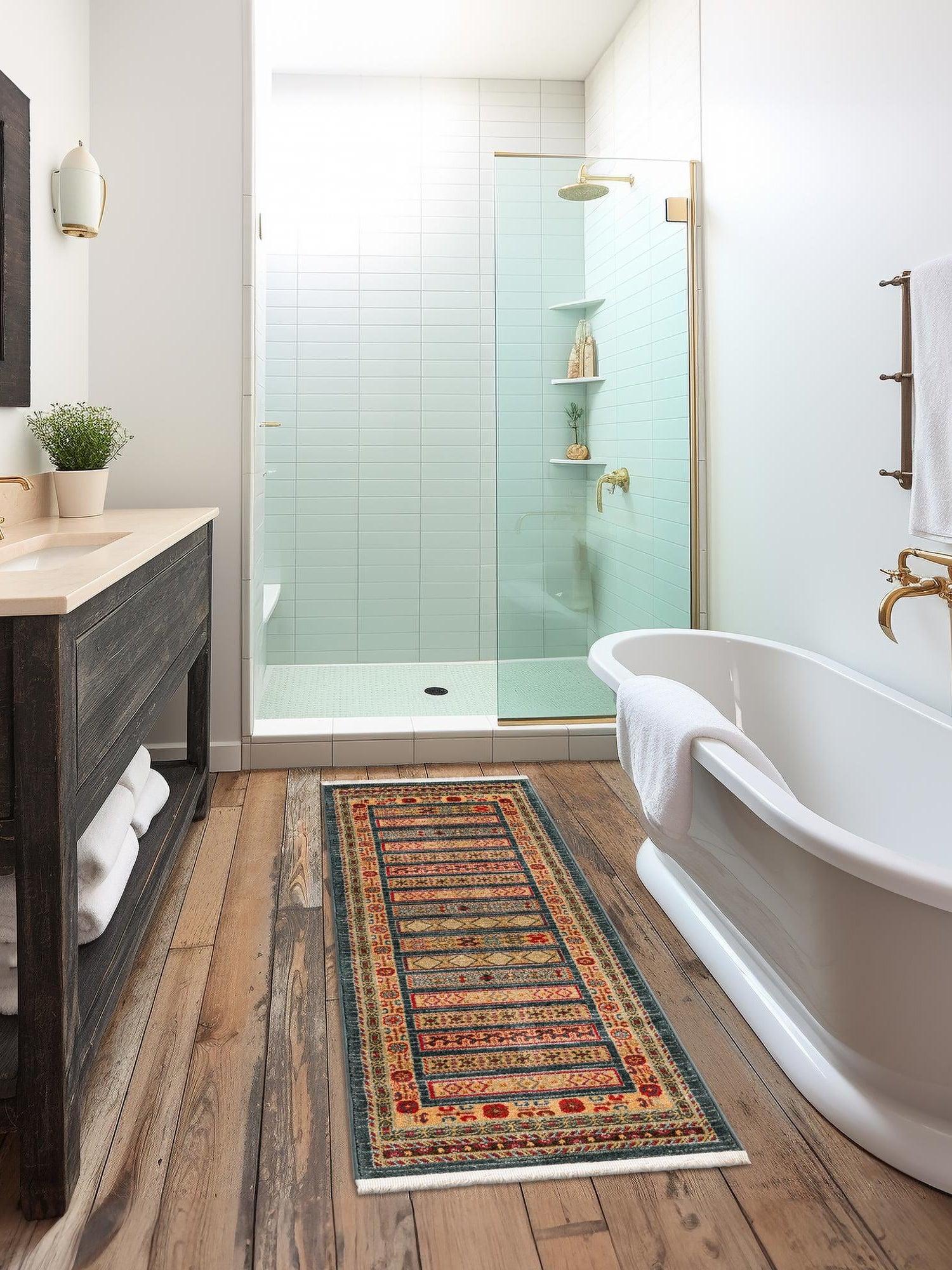 Blue 2' x 6' 1 Fars Runner Area Rug 100% Polypropylene Unique Traditional Carpet for Classical Living, Dining Room & Office Spaces for Sale at Rug Engine