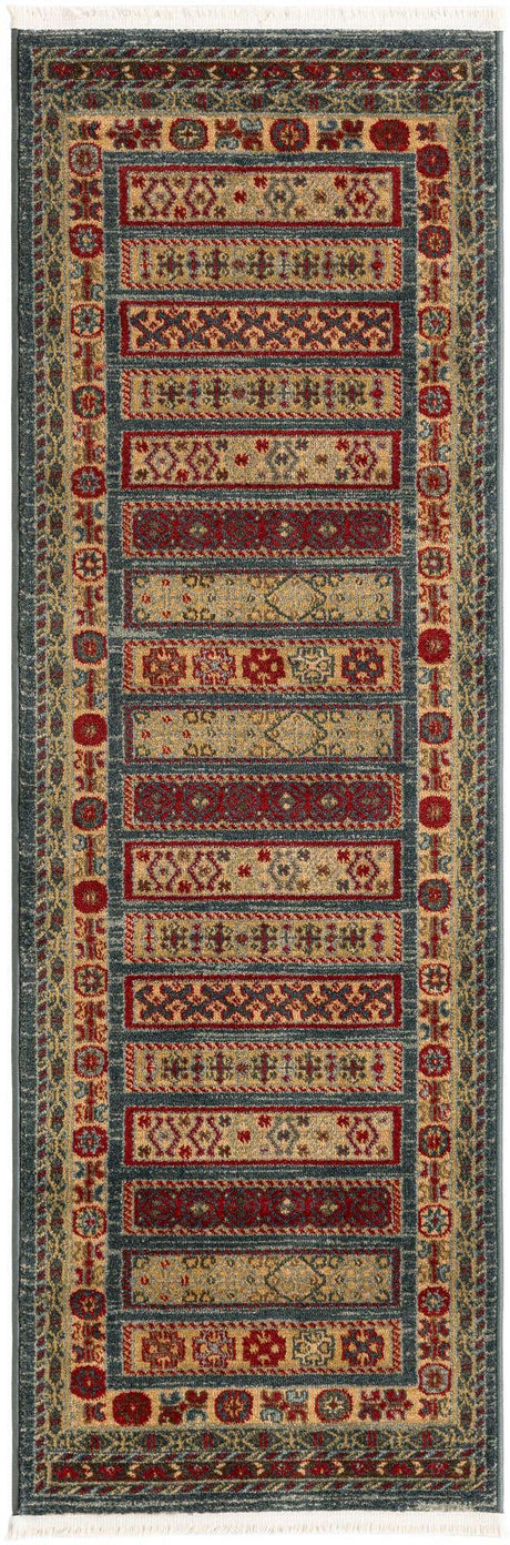 Blue 2' x 6' 1 Fars Runner Area Rug 100% Polypropylene Unique Traditional Carpet for Classical Living, Dining Room & Office Spaces for Sale at Rug Engine