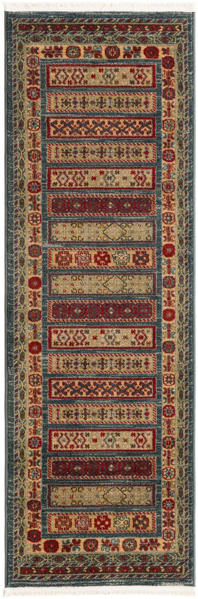 Blue 2' x 6' 1 Fars Runner Area Rug 100% Polypropylene Unique Traditional Carpet for Classical Living, Dining Room & Office Spaces for Sale at Rug Engine