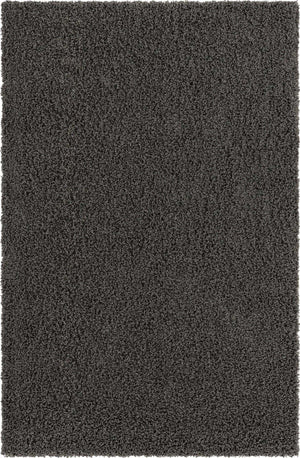 Graphite Gray 3' 1 x 5' 3 Solid Shag Rectangle Area Rug Thick Soft Touch Fluffy & Plush Shaggy Pile