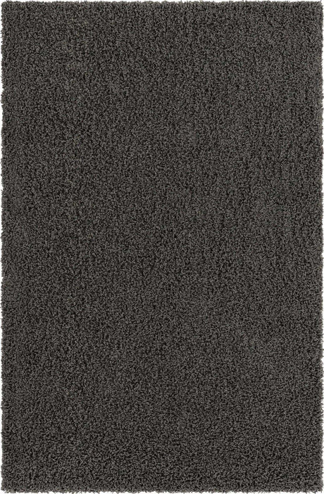 Graphite Gray 3' 1 x 5' 3 Solid Shag Rectangle Area Rug Thick Soft Touch Fluffy & Plush Shaggy Pile
