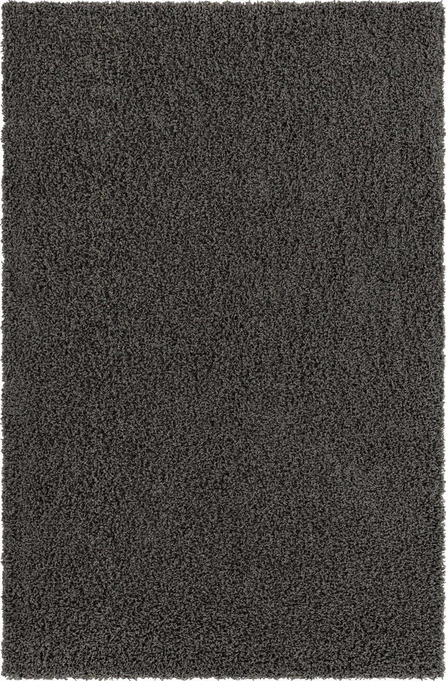 Graphite Gray 3' 1 x 5' 3 Solid Shag Rectangle Area Rug Thick Soft Touch Fluffy & Plush Shaggy Pile