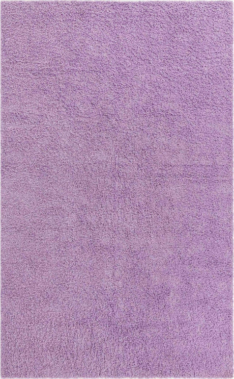 Lilac 3' 1 x 5' 3 Solid Shag Rectangle Area Rug Thick Soft Touch Fluffy & Plush Shaggy Pile