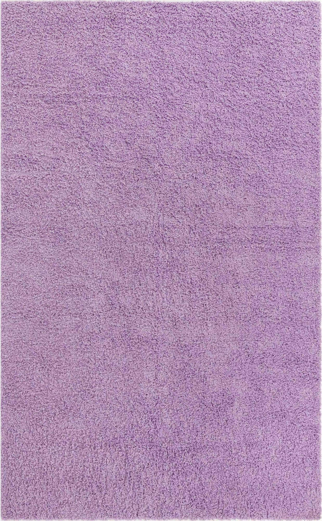 Lilac 3' 1 x 5' 3 Solid Shag Rectangle Area Rug Thick Soft Touch Fluffy & Plush Shaggy Pile