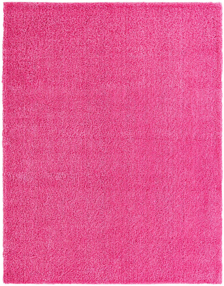 Taffy Pink 7' 10 x 10' Solid Shag Rectangle Area Rug Thick Soft Touch Fluffy & Plush Shaggy Pile