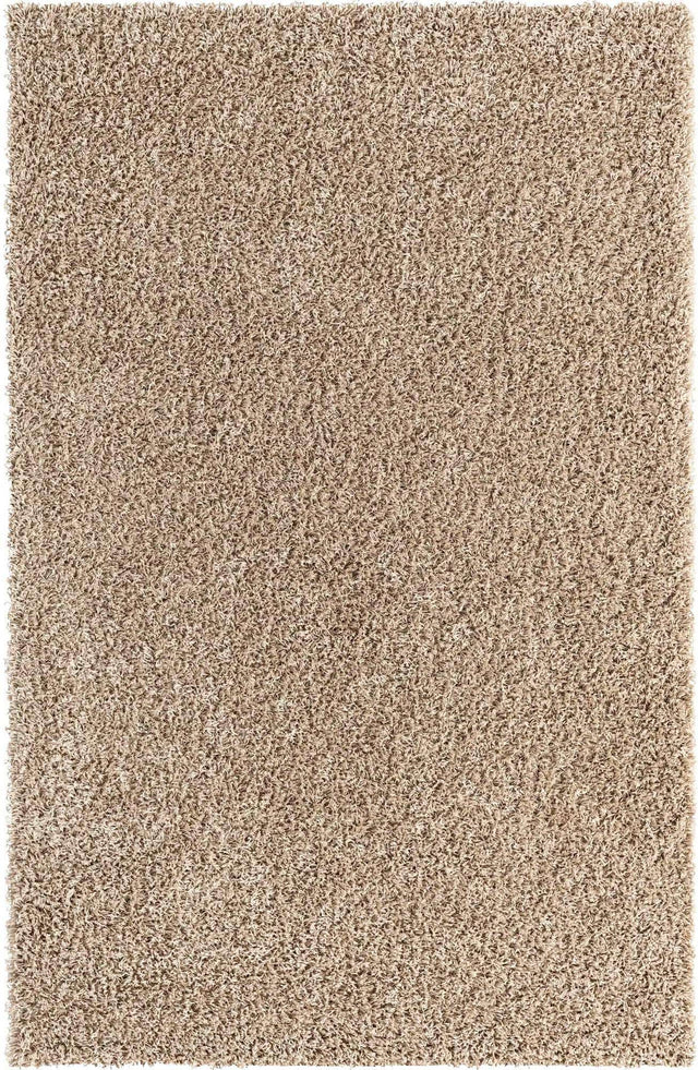 Taupe 3' 1 x 5' 3 Solid Shag Rectangle Area Rug Thick Soft Touch Fluffy & Plush Shaggy Pile