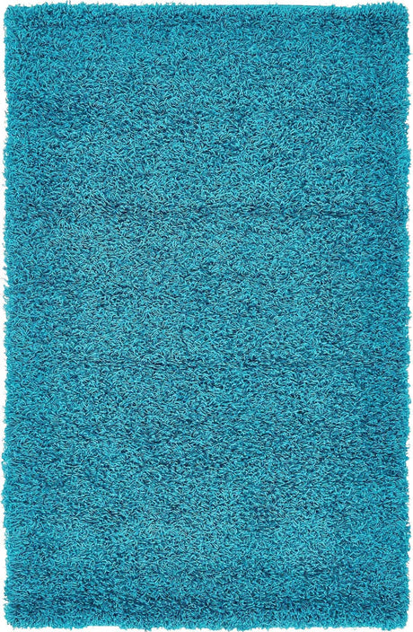 Turquoise 3' 1 x 5' 3 Solid Shag Rectangle Area Rug Thick Soft Touch Fluffy & Plush Shaggy Pile
