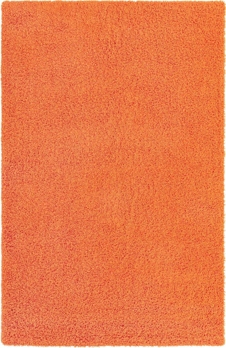 Tiger Orange 3' 1 x 5' 3 Solid Shag Rectangle Area Rug Thick Soft Touch Fluffy & Plush Shaggy Pile