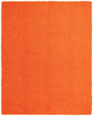 Tiger Orange 8' x 10' Solid Shag Rectangle Rug