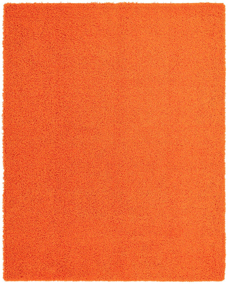 Tiger Orange 7' 10 x 10' Solid Shag Rectangle Area Rug Thick Soft Touch Fluffy & Plush Shaggy Pile
