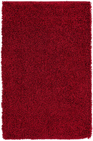 Cherry Red 3' 1 x 5' 3 Solid Shag Rectangle Area Rug Thick Soft Touch Fluffy & Plush Shaggy Pile