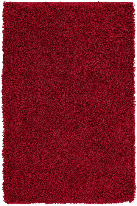 Cherry Red 3' 1 x 5' 3 Solid Shag Rectangle Area Rug Thick Soft Touch Fluffy & Plush Shaggy Pile