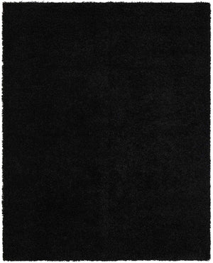 Jet Black 8' x 10' Solid Shag Rectangle Rug