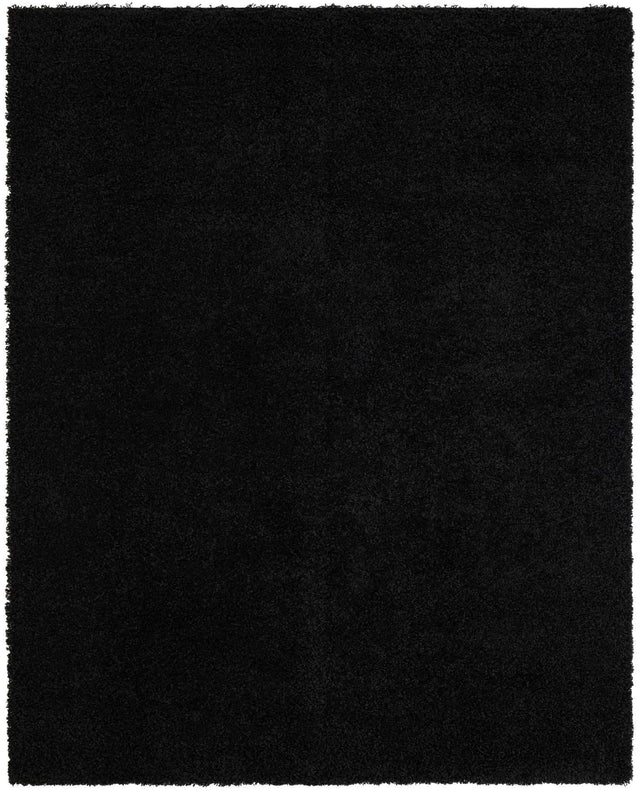 Jet Black 8' x 10' Solid Shag Rectangle Rug