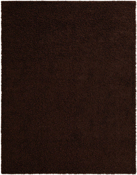 Chocolate Brown 7' 10 x 10' Solid Shag Rectangle Area Rug Thick Soft Touch Fluffy & Plush Shaggy Pile