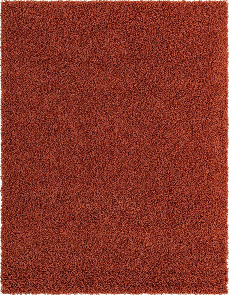 Terracotta 7' 10 x 10' Solid Shag Rectangle Area Rug Thick Soft Touch Fluffy & Plush Shaggy Pile