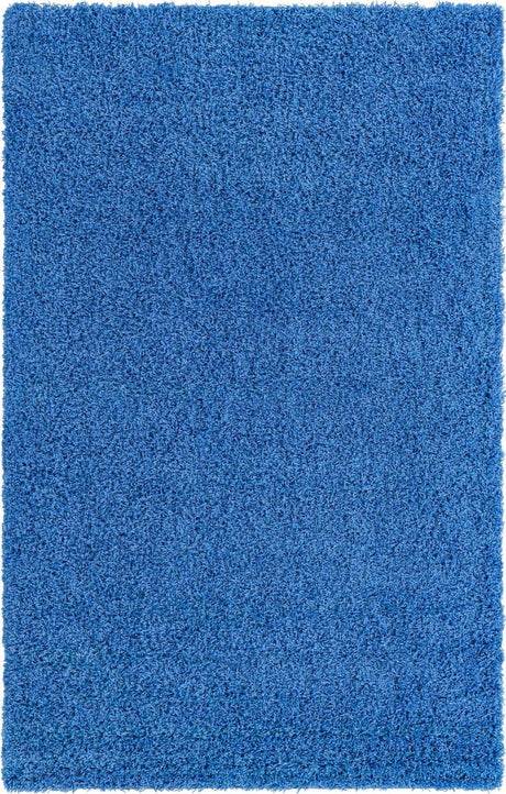 Periwinkle Blue 3' 1 x 5' 3 Solid Shag Rectangle Area Rug Thick Soft Touch Fluffy & Plush Shaggy Pile