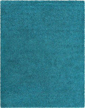 Deep Aqua Blue 7' 10 x 10' Solid Shag Rectangle Area Rug Thick Soft Touch Fluffy & Plush Shaggy Pile
