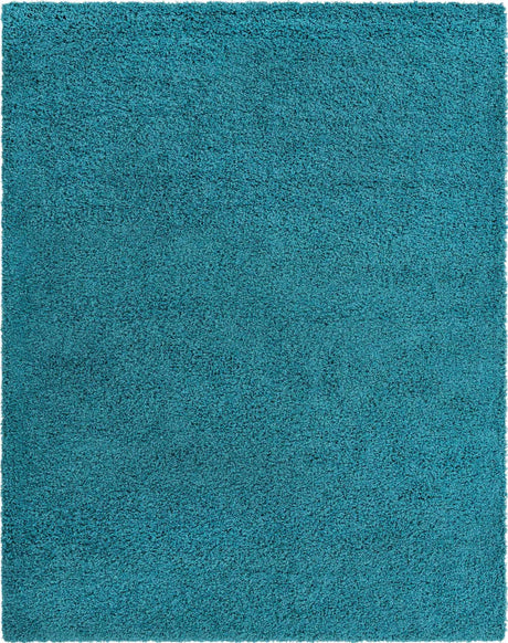 Deep Aqua Blue 7' 10 x 10' Solid Shag Rectangle Area Rug Thick Soft Touch Fluffy & Plush Shaggy Pile