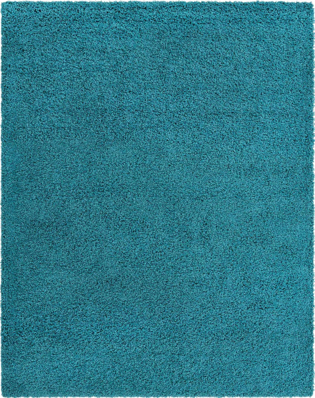 Deep Aqua Blue 7' 10 x 10' Solid Shag Rectangle Area Rug Thick Soft Touch Fluffy & Plush Shaggy Pile