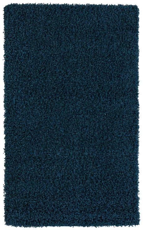 Sapphire Blue 3' 1 x 5' 3 Solid Shag Rectangle Area Rug Thick Soft Touch Fluffy & Plush Shaggy Pile