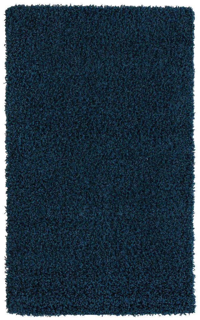 Sapphire Blue 3' 1 x 5' 3 Solid Shag Rectangle Area Rug Thick Soft Touch Fluffy & Plush Shaggy Pile