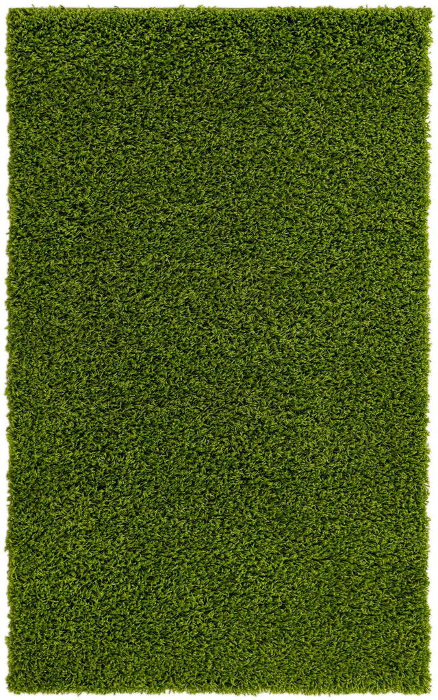 Grass Green 3' 1 x 5' 3 Solid Shag Rectangle Area Rug Thick Soft Touch Fluffy & Plush Shaggy Pile