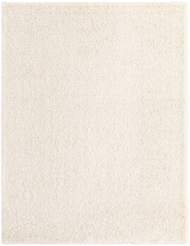 Snow White 8' x 10' Solid Shag Rectangle Rug