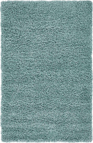 Light Slate Blue 3' 1 x 5' 3 Solid Shag Rectangle Area Rug Thick Soft Touch Fluffy & Plush Shaggy Pile