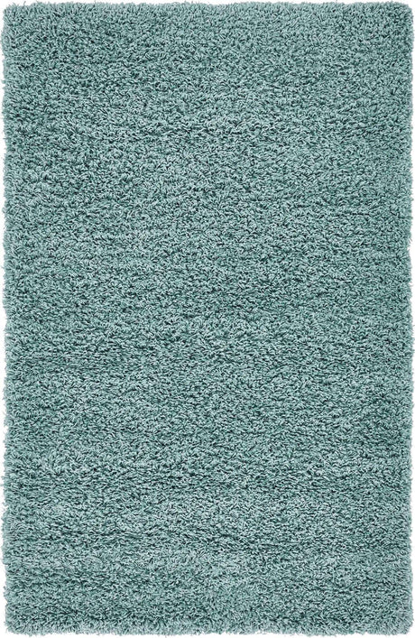 Light Slate Blue 3' 1 x 5' 3 Solid Shag Rectangle Area Rug Thick Soft Touch Fluffy & Plush Shaggy Pile