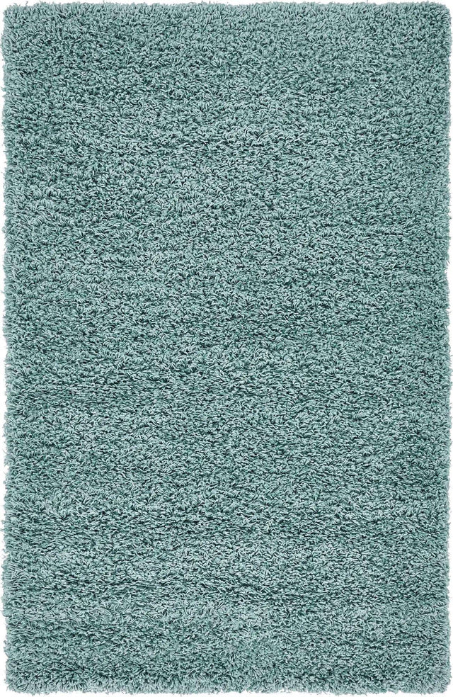 Light Slate Blue 3' 1 x 5' 3 Solid Shag Rectangle Area Rug Thick Soft Touch Fluffy & Plush Shaggy Pile