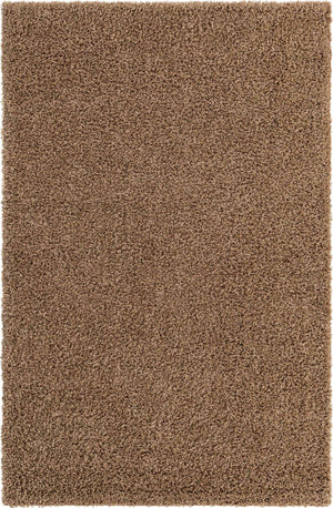 Sandy Brown 3' 1 x 5' 3 Solid Shag Rectangle Area Rug Thick Soft Touch Fluffy & Plush Shaggy Pile