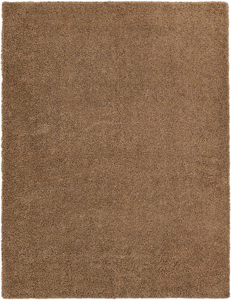 Sandy Brown 9' x 12' Solid Shag Rectangle Area Rug Thick Soft Touch Fluffy & Plush Shaggy Pile
