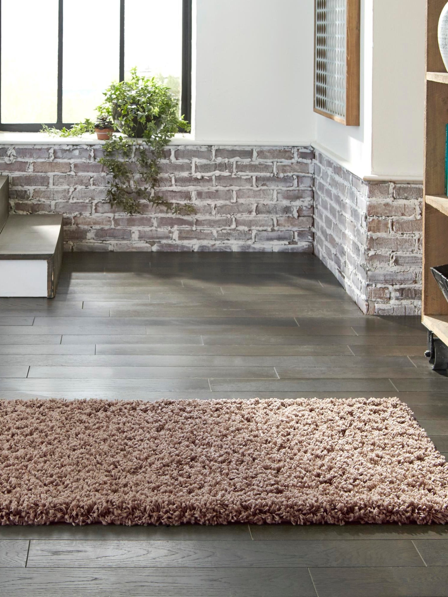 Sandy Brown 2' 7 x 13' 1 Solid Shag Runner Area Rug Thick Soft Touch Fluffy & Plush Shaggy Pile Durable Minimalist Carpet for Classic Interior Design for Sale at Rug Engine