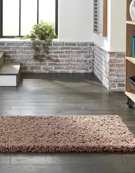 Sandy Brown 2' 7 x 13' 1 Solid Shag Runner Area Rug Thick Soft Touch Fluffy & Plush Shaggy Pile Durable Minimalist Carpet for Classic Interior Design for Sale at Rug Engine