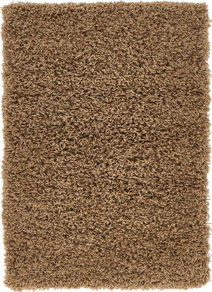 Sandy Brown 2' x 3' 1 Solid Shag Rectangle Area Rug Thick Soft Touch Fluffy & Plush Shaggy Pile