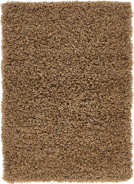 Sandy Brown 2' x 3' 1 Solid Shag Rectangle Area Rug Thick Soft Touch Fluffy & Plush Shaggy Pile