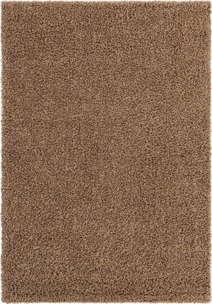 Sandy Brown 4' 1 x 6' 1 Solid Shag Rectangle Area Rug Thick Soft Touch Fluffy & Plush Shaggy Pile